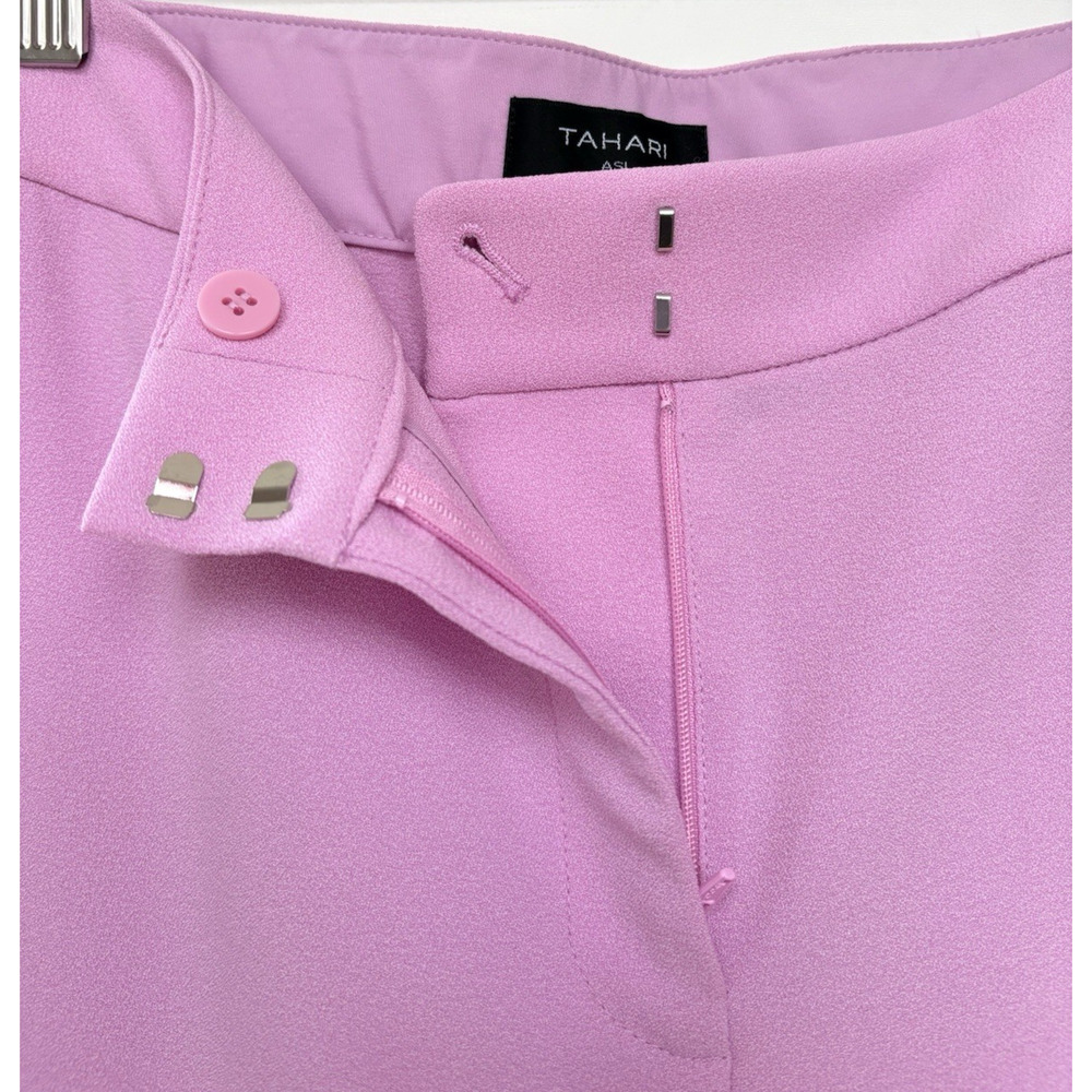 Tahari ASL Wide Leg Trouser Pants Size 10 Pink Macaroon Career Office Spring - Picture 3 of 16